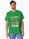 Elegant Gold Art Deco Happy New Year 2026 Starburst Design Classic T Shirt T Shirt Comfort Fit Best Seller Look