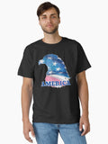 AMERICA with Eagle colored in Stars and Stripes Classic Shirt T Shirt Everyday Wear
