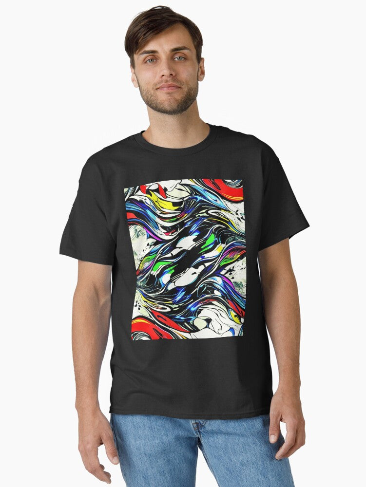 Vibrant Abstract Camo Colourful Psychedelic Fluid Camouflage Art Classic T Shirt T Shirt Viral US Style Top Rated Design