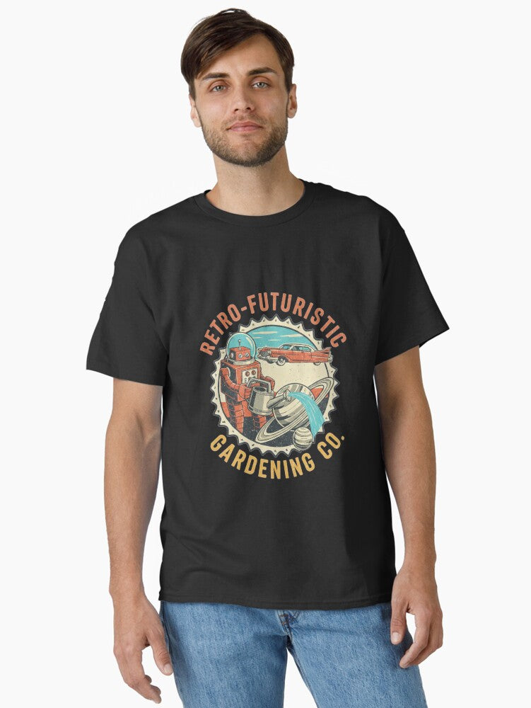 Retro-Futuristic Gardening Co Classic T-Shirt | Premium Unisex T-Shirt, Trending Graphic Tee