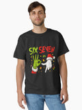 Grinch Six Seven Christmas Meme Funny Holiday Hand Sign Art Classic T Shirt T Shirt Holiday Trending Christmas Season Pi