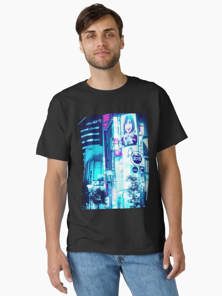 Aesthetic Cyber Vaporwave Style Girl Japan Tokyo Osaka Classic T-Shirt | Premium Unisex T-Shirt, Trending Graphic Tee