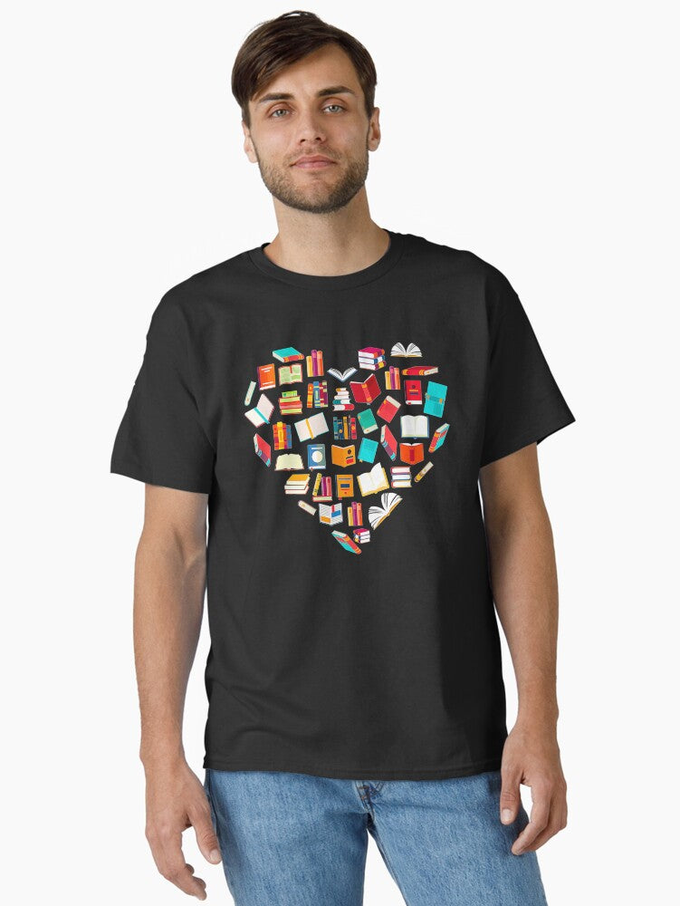 Heart Of Books Classic T Shirt T Shirt Premium Quality Hot Search US