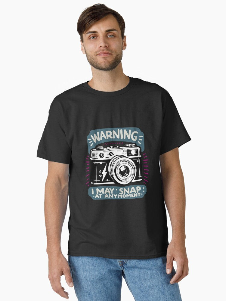 Photography Warning I may snap at any moment Classic T Shirt T Shirt Premium Print Daily Wear