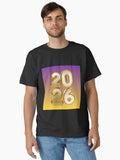2026 New Year Gold White 3D Luxury Typography Design Classic T Shirt T Shirt Trending US Best Seller Look