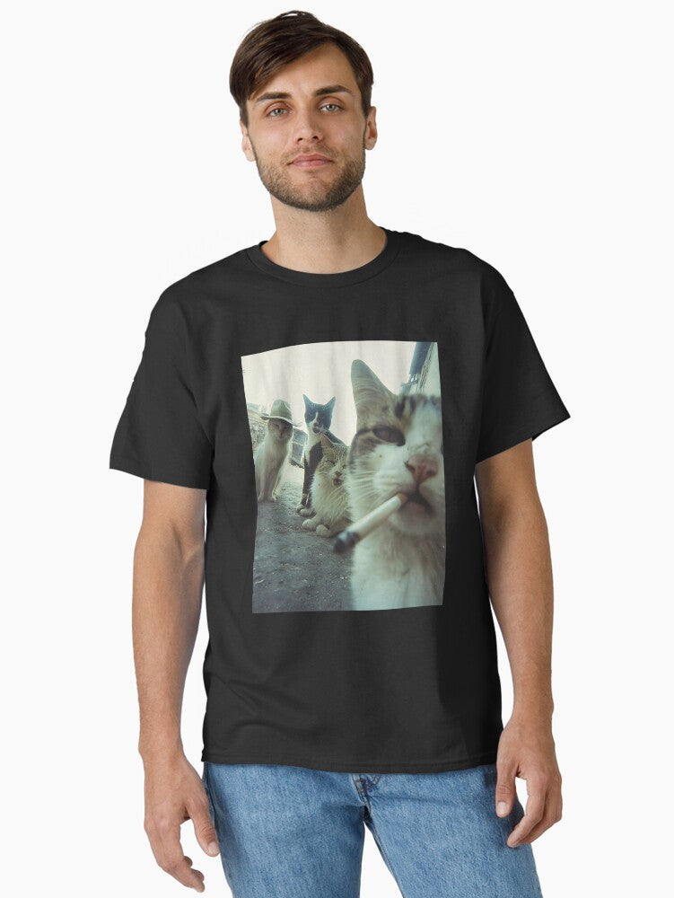 Smoking Cats Meme Classic T-Shirt | Premium Unisex T-Shirt, Trending Graphic Tee