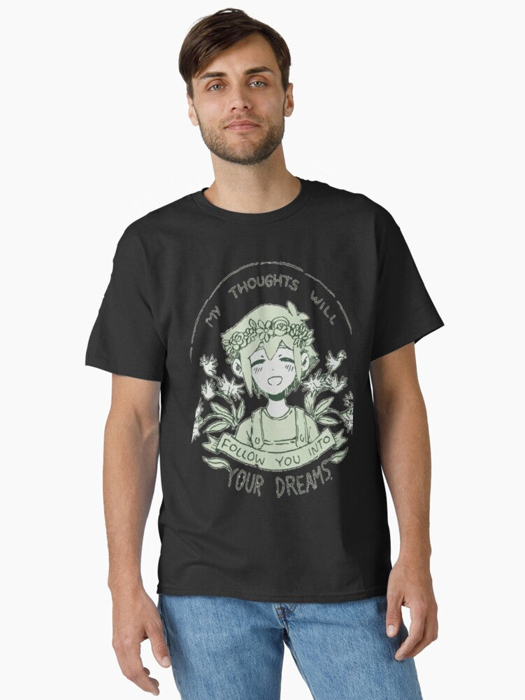omori my thoughts will follow you into your dreams basil Classic Shirt T Shirt Minimal Style