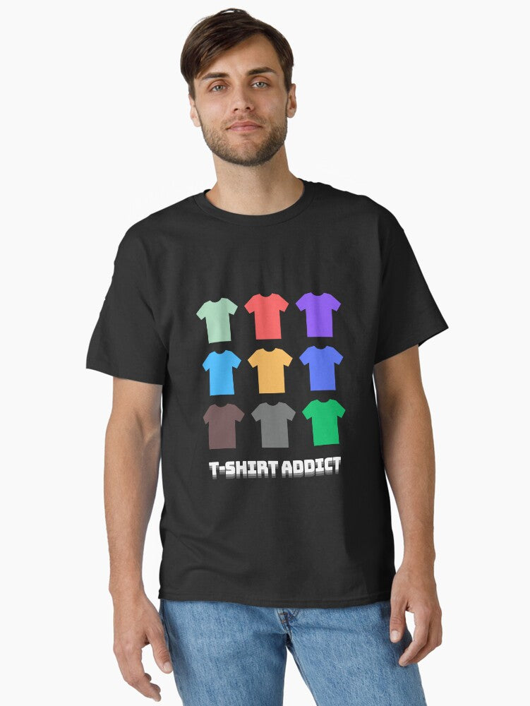 shirts addict white letters Classic Shirt T Shirt Minimal Style