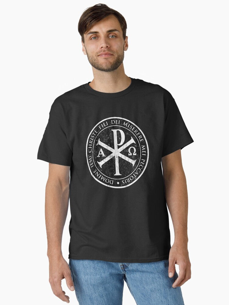 chirho chi rho christogram jesus IESU CHRISTE black gifts for catholics Christian Gifts cross Classic Shirt T Shirt Prem