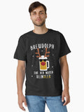 Reindeer Beer Rudolph Brewdolph Funny Christmas Gift Idea Classic T-Shirt | Premium Unisex T-Shirt, Trending Graphic Tee