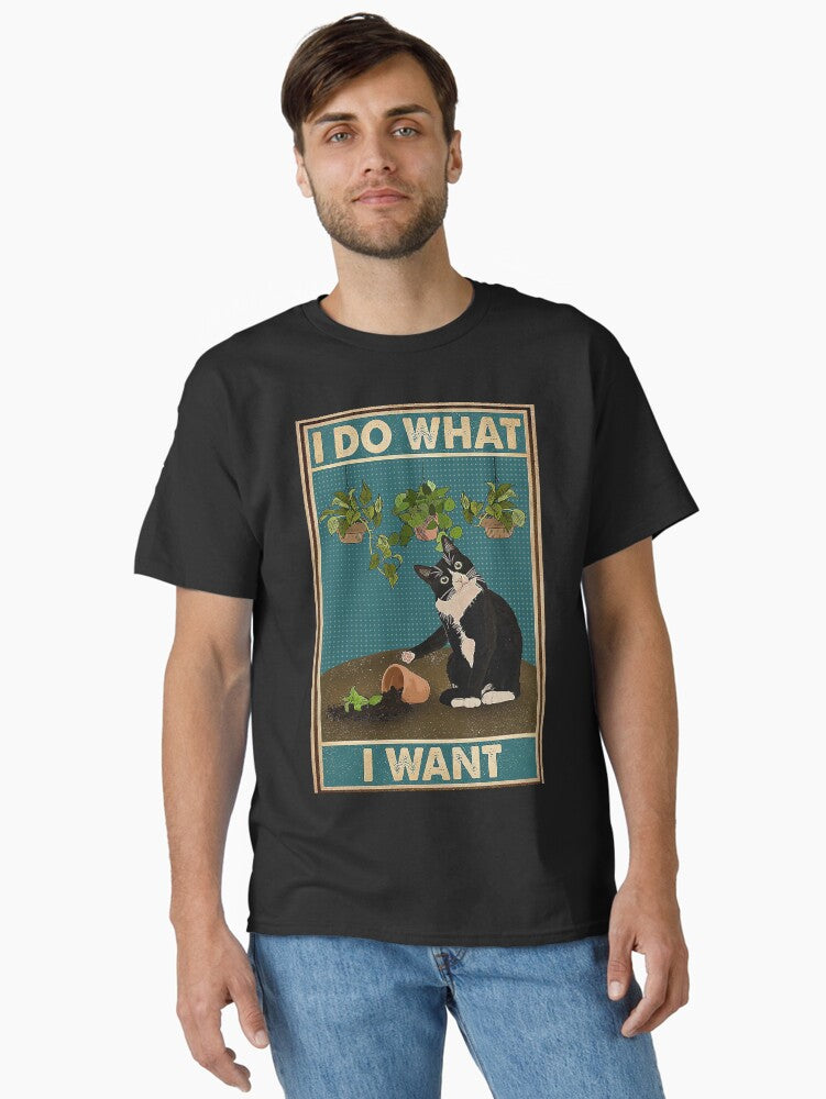 Tuxedo Cat Gardening Funny Quotes Classic T-Shirt | Premium Unisex T-Shirt, Trending Graphic Tee