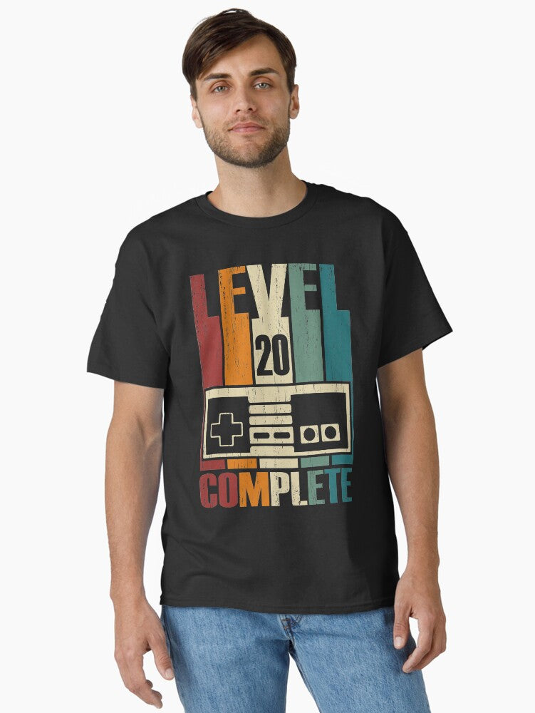 Level 20 Complete 20th Wedding Anniversary Gift Fathers Day Gamer Dad Classic Shirt T Shirt US Market