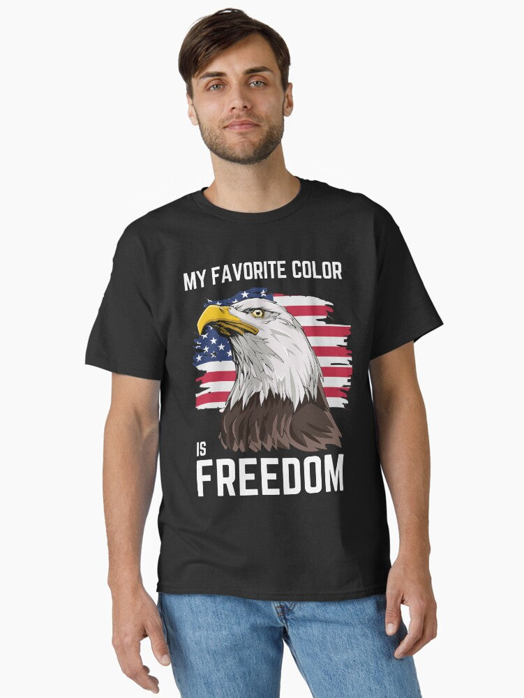 Patriotic Eagle American Flag My Favorite Color Is Freedom Classic Shirt T Shirt Gift Ready