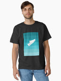 Teal Color Gradiant And White Sneakers Classic Shirt T Shirt Clean Design