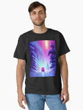 Dramatic car driving winter UFO synthwave Classic T-Shirt | Premium Unisex T-Shirt, Trending Graphic Tee