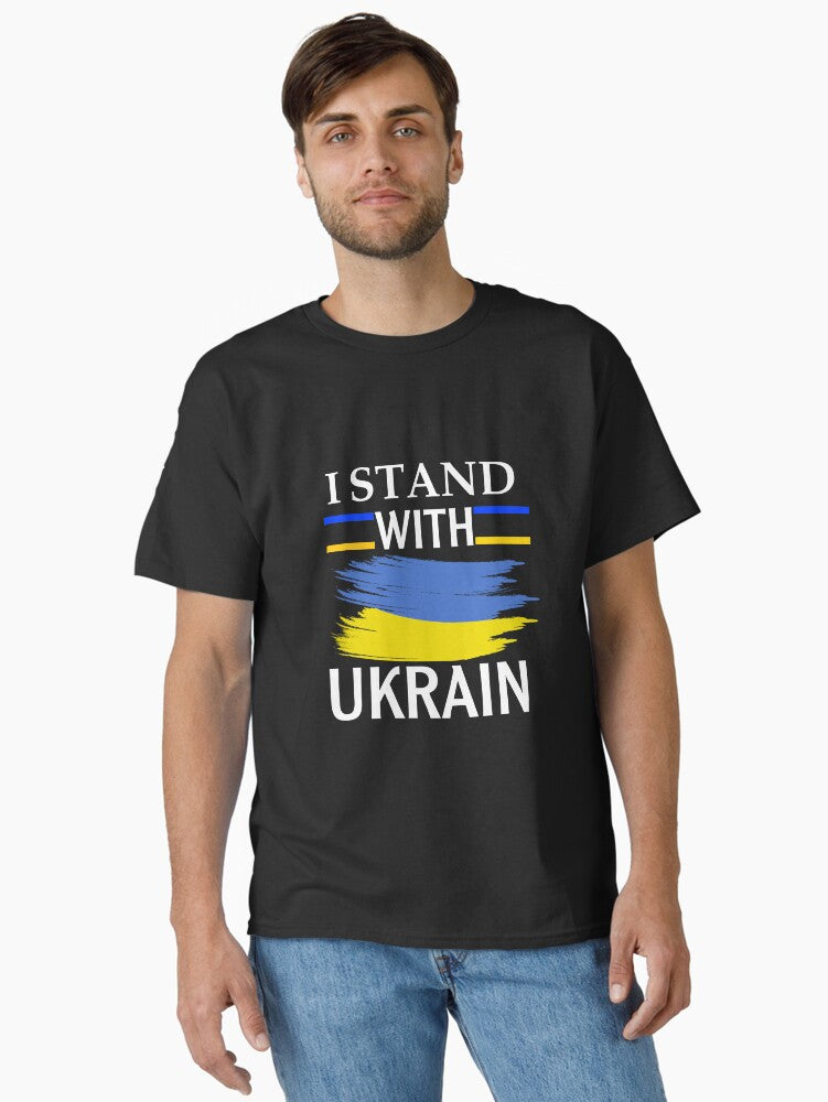 I STAND WITH UKRAIN Classic Shirt T Shirt Peace Message