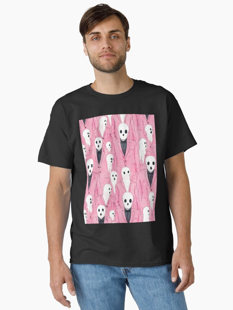 Creepy Ghosts in Pink Suits Horror Halloween Classic T-Shirt | Premium Unisex T-Shirt, Trending Graphic Tee