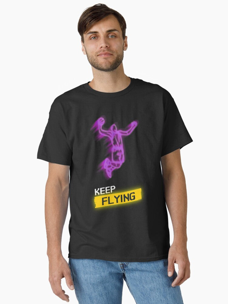 Keep Flying Basketball Silhouette Player - Vintage Hoops Classic T-shirt | Premium Basketball Jersey | Fan Edition Apparel