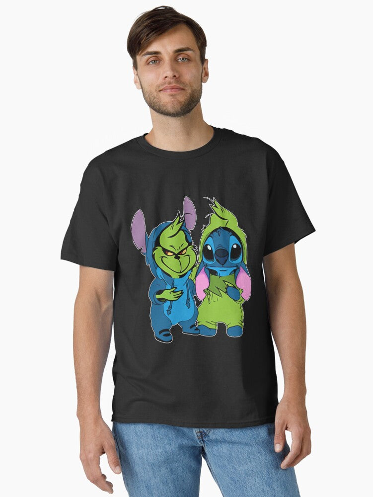 Grinch And Cute Blue Alien Best Friends Classic T Shirt T Shirt Holiday Trending Christmas Season Pick