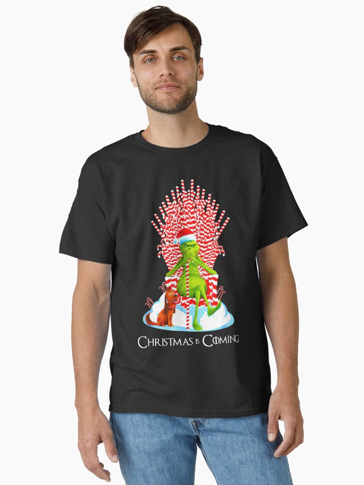 Christmas is coming G rinch Candy Cane Throne Classic T Shirt T Shirt Holiday Trending Best Seller Look