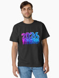 3D Neon Glow 2026 Futuristic New Year Celebration Typography Classic T Shirt T Shirt High Search Demand Daily Wear