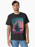 Retro Futuristic Synthwave Planet in the Cosmos Classic T-Shirt | Premium Unisex T-Shirt, Trending Graphic Tee