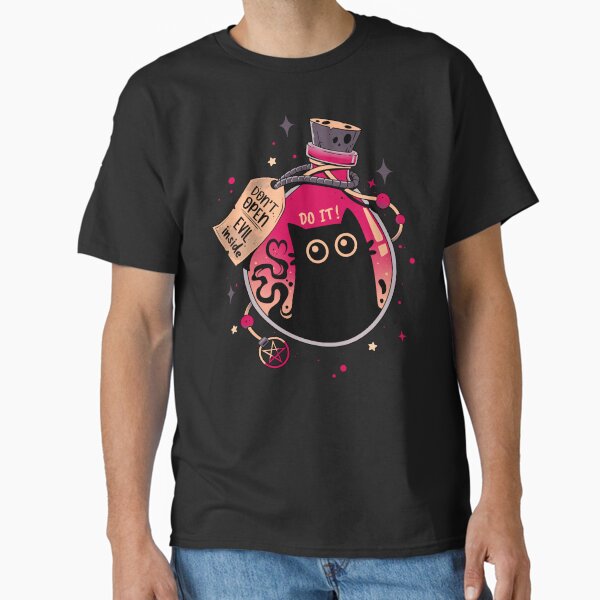 Bottled Menace - Evil Black Cat Classic T-Shirt for Sale by Snouleaf