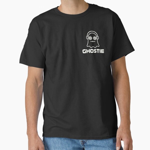 Ghostie DJ Main Logo (White on Black, Left Chest) Classic T-Shirt for Sale by derryjanner