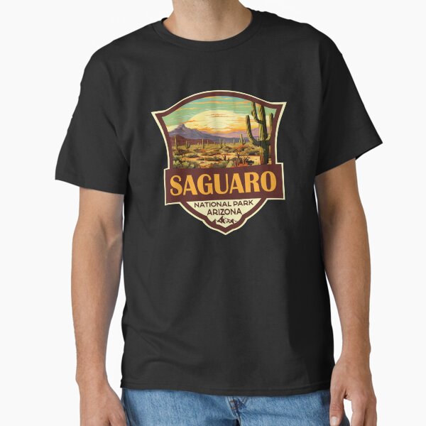 Saguaro National Park Illustration Retro Badge Classic T-Shirt for Sale by KrisSidDesigns