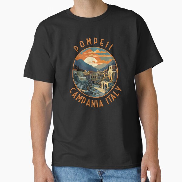 Pompeii Campania Italy Retro Distressed Circle Classic T-Shirt for Sale by KrisSidDesigns