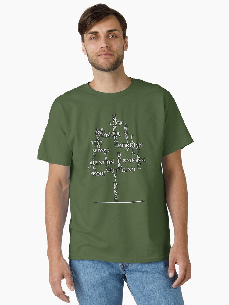 Free Thinker Tree White By Tai S Tees Classic T Shirt T Shirt Everyday Wear