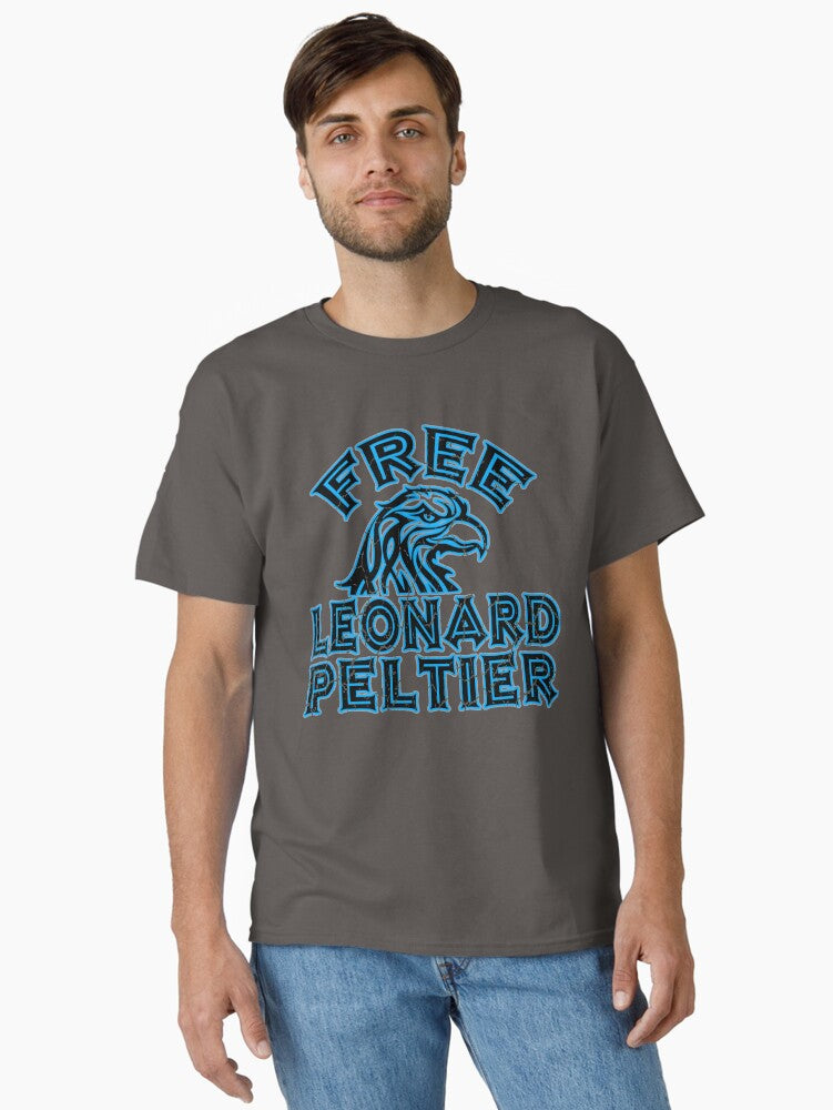 FREE LEONARD PELTIER blue used look Classic Shirt T Shirt Gift Ready