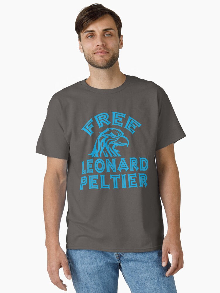 FREE LEONARD PELTIER blue Classic Shirt T Shirt Clean Design