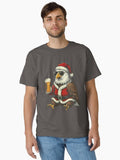 American Eagle Santa Beer Christmas Holiday Classic Shirt T Shirt Everyday Wear