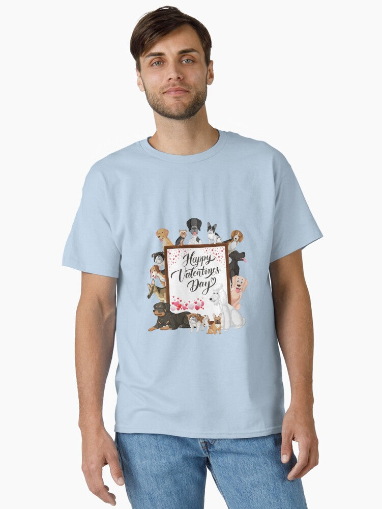Happy Valentine day dogs Classic Shirt T Shirt Premium Print