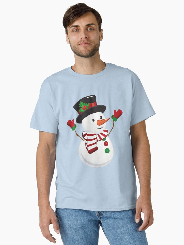Christmas decorated Snowman Classic T Shirt T Shirt Streetwear Style Gift Ready