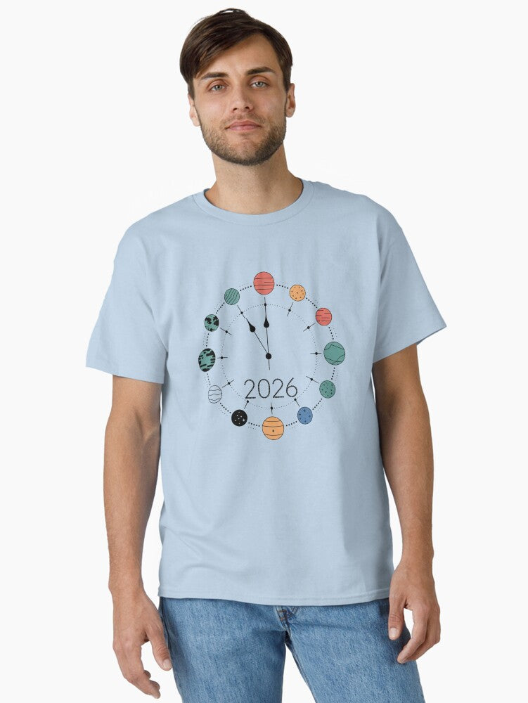 Solar System Clock 2026 Midnight of the Universe Classic T Shirt T Shirt Viral TikTok Gift Ready