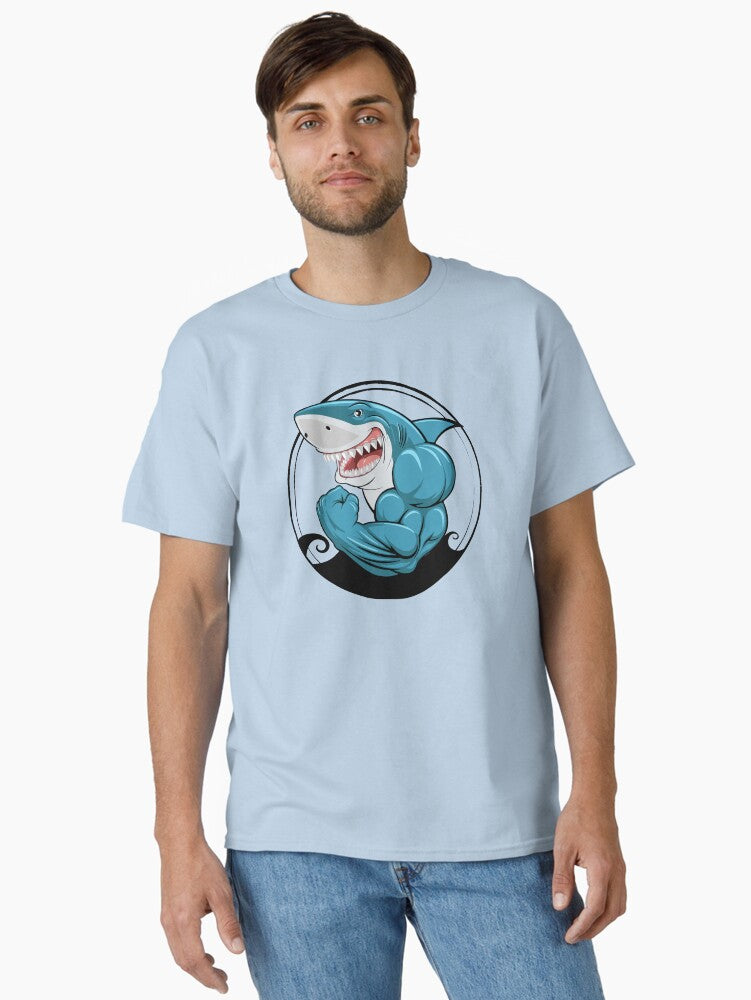 Muscle Flex Shark Classic T Shirt T Shirt Clean Design