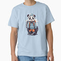 Sweet smiling young panda hiking in the mountains cartoon comic graphic for kids Classic T-Shirt for Sale by CedricNorbinho