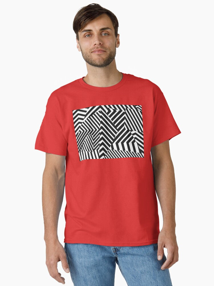 Dazzle Camo Camouflage Pattern Black and White Classic T Shirt T Shirt High Search Demand Daily Comfort