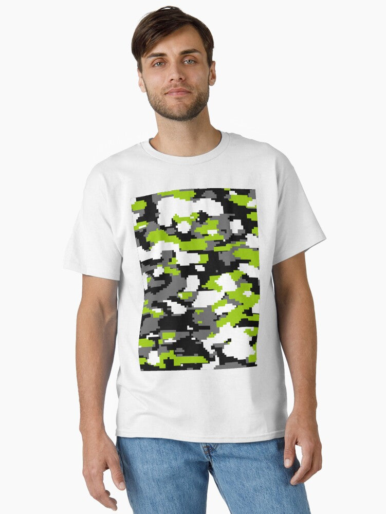 Green Camo pattern digital Camouflage Classic T Shirt T Shirt Trending 2025 Daily Comfort