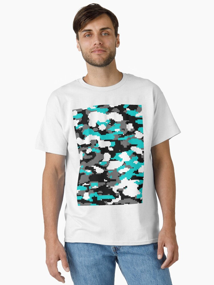 Tidal wave Camo pattern digital Camouflage Classic T Shirt T Shirt Viral US Style Hot Search US