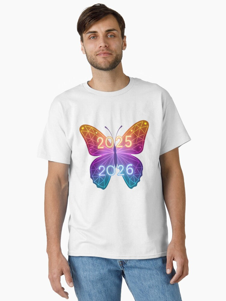 Colorful Butterfly Countdown to New Year 2026 Classic T Shirt T Shirt Comfort Fit Gift Ready