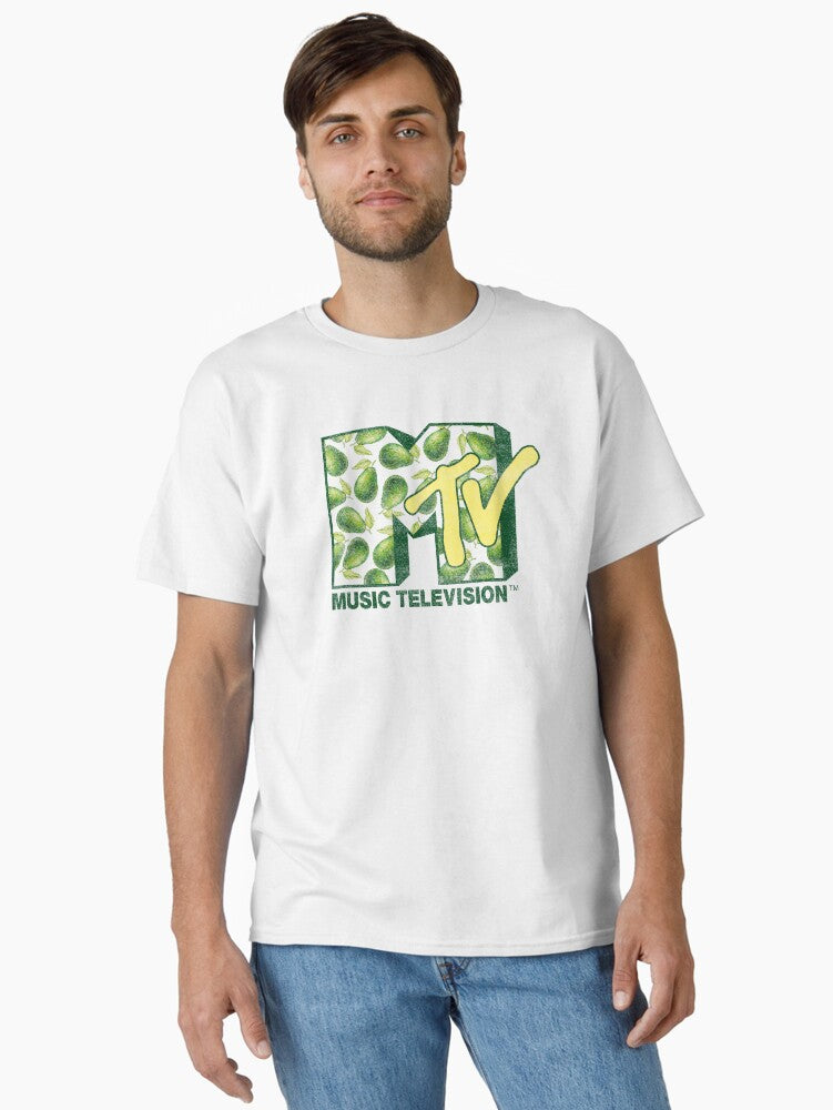 MTV Vintage Avocado Print MTV Logo Classic T Shirt T Shirt Streetwear Style Best Seller Look