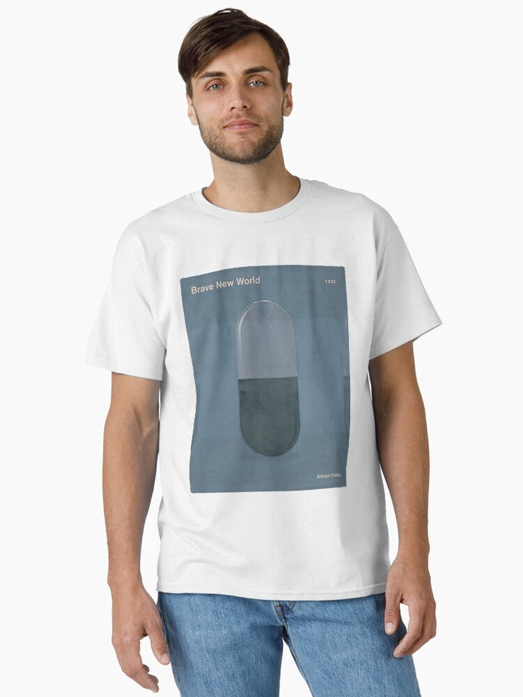 Brave New World Aldous Huxley Dystopian Social Science Fiction Art for Book Lovers Classic T Shirt T Shirt Viral US Styl