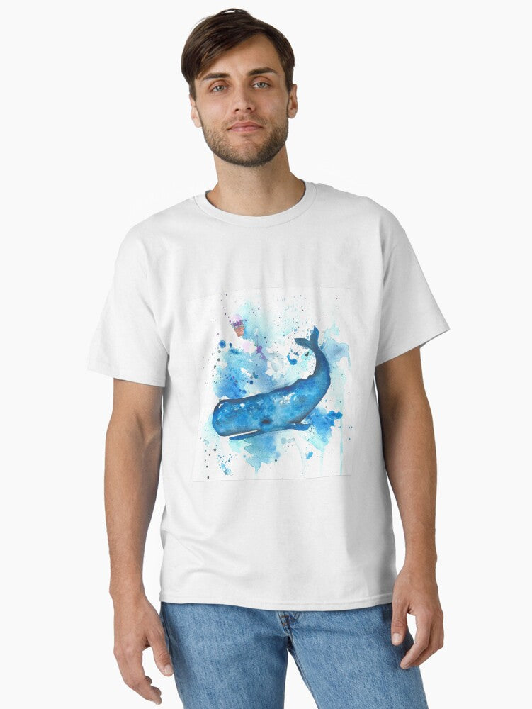 The Hitchhiker s Guide to the Galaxy Douglas Adams Whale and Petunia Pot Watercolor Painting Classic T Shirt T Shirt Tre