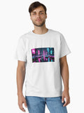 Neon Grid Cityscape Classic T-Shirt | Premium Unisex T-Shirt, Trending Graphic Tee