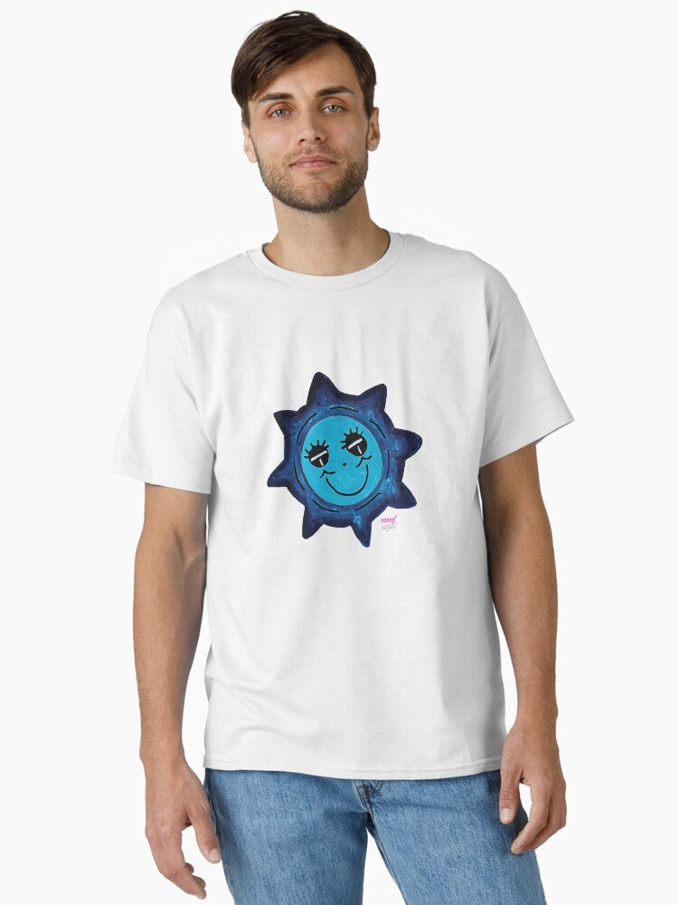 Blue Doodle Gears Smiley Face Geartopia Gear Art by MeganAroon Classic T Shirt T Shirt Viral TikTok Fan Favorite