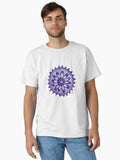 Floral Purple Flower Doodle Gears Geartopia Gear Art by MeganAroon Classic T Shirt T Shirt Streetwear Style Daily Wear