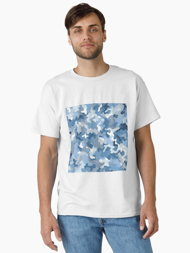 Naval Camo 6 seamless pattern Classic T Shirt T Shirt Viral US Style Streetwear Essential